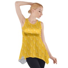 Hexagons Yellow Honeycomb Hive Bee Hive Pattern Side Drop Tank Tunic by artworkshop