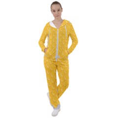 Hexagons Yellow Honeycomb Hive Bee Hive Pattern Women s Tracksuit by artworkshop