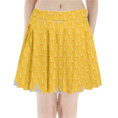 Hexagons Yellow Honeycomb Hive Bee Hive Pattern Pleated Mini Skirt by artworkshop