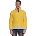 Hexagons Yellow Honeycomb Hive Bee Hive Pattern Men s Puffer Bubble Jacket Coat View1