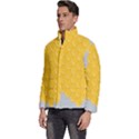 Hexagons Yellow Honeycomb Hive Bee Hive Pattern Men s Puffer Bubble Jacket Coat View2