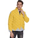 Hexagons Yellow Honeycomb Hive Bee Hive Pattern Men s Puffer Bubble Jacket Coat View3