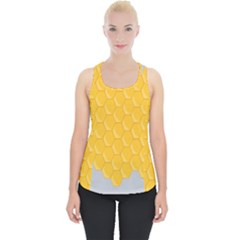 Hexagons Yellow Honeycomb Hive Bee Hive Pattern Piece Up Tank Top by artworkshop