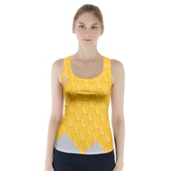 Hexagons Yellow Honeycomb Hive Bee Hive Pattern Racer Back Sports Top by artworkshop