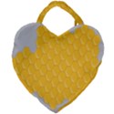 Hexagons Yellow Honeycomb Hive Bee Hive Pattern Giant Heart Shaped Tote View1