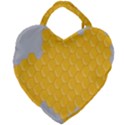 Hexagons Yellow Honeycomb Hive Bee Hive Pattern Giant Heart Shaped Tote View2