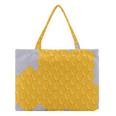 Hexagons Yellow Honeycomb Hive Bee Hive Pattern Medium Tote Bag by artworkshop