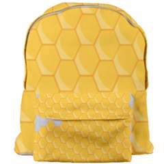 Hexagons Yellow Honeycomb Hive Bee Hive Pattern Giant Full Print Backpack by artworkshop