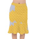 Hexagons Yellow Honeycomb Hive Bee Hive Pattern Short Mermaid Skirt View1