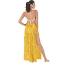 Hexagons Yellow Honeycomb Hive Bee Hive Pattern Maxi Chiffon Tie-Up Sarong View2