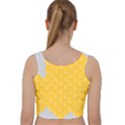 Hexagons Yellow Honeycomb Hive Bee Hive Pattern Velvet Racer Back Crop Top View2