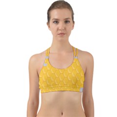 Hexagons Yellow Honeycomb Hive Bee Hive Pattern Back Web Sports Bra by artworkshop