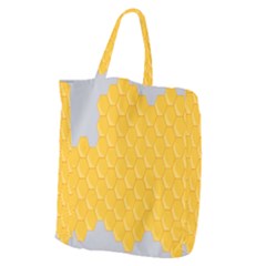 Hexagons Yellow Honeycomb Hive Bee Hive Pattern Giant Grocery Tote by artworkshop