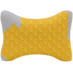 Hexagons Yellow Honeycomb Hive Bee Hive Pattern Seat Head Rest Cushion by artworkshop