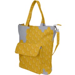 Hexagons Yellow Honeycomb Hive Bee Hive Pattern Shoulder Tote Bag by artworkshop