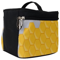 Hexagons Yellow Honeycomb Hive Bee Hive Pattern Make Up Travel Bag (big)