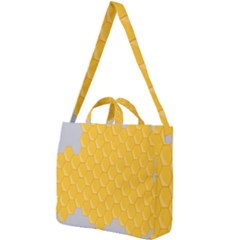 Hexagons Yellow Honeycomb Hive Bee Hive Pattern Square Shoulder Tote Bag by artworkshop