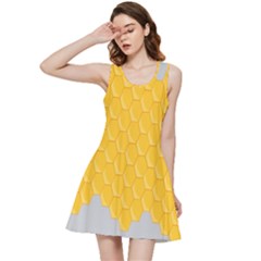 Hexagons Yellow Honeycomb Hive Bee Hive Pattern Inside Out Racerback Dress