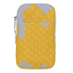 Hexagons Yellow Honeycomb Hive Bee Hive Pattern Waist Pouch (small) by artworkshop