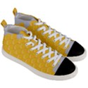 Hexagons Yellow Honeycomb Hive Bee Hive Pattern Men s Mid-Top Canvas Sneakers View3