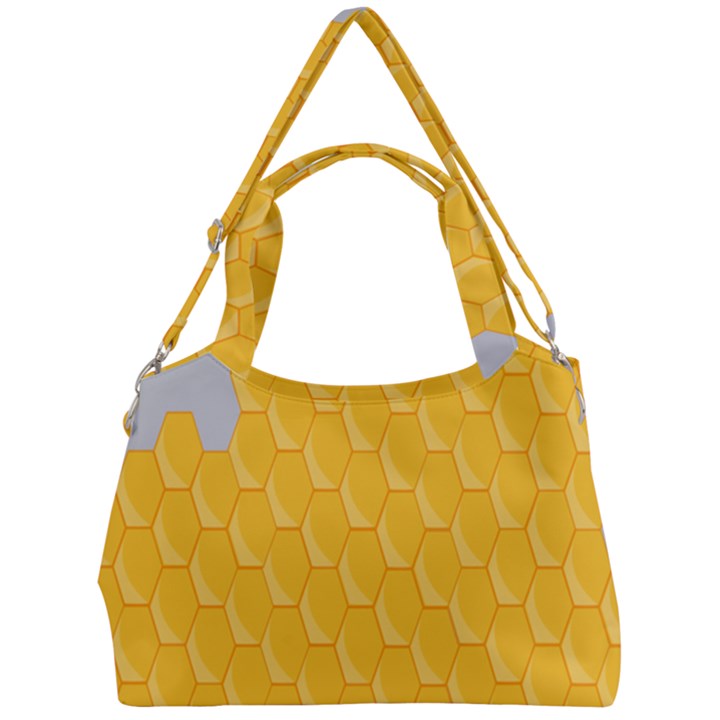 Hexagons Yellow Honeycomb Hive Bee Hive Pattern Double Compartment Shoulder Bag