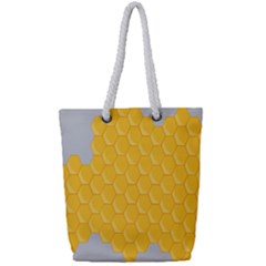 Hexagons Yellow Honeycomb Hive Bee Hive Pattern Full Print Rope Handle Tote (small) by artworkshop