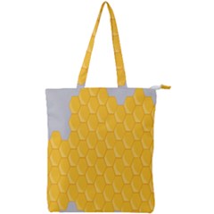 Hexagons Yellow Honeycomb Hive Bee Hive Pattern Double Zip Up Tote Bag by artworkshop