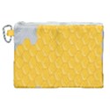 Hexagons Yellow Honeycomb Hive Bee Hive Pattern Canvas Cosmetic Bag (XL) View1