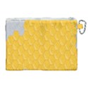 Hexagons Yellow Honeycomb Hive Bee Hive Pattern Canvas Cosmetic Bag (XL) View2