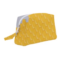 Hexagons Yellow Honeycomb Hive Bee Hive Pattern Wristlet Pouch Bag (medium) by artworkshop