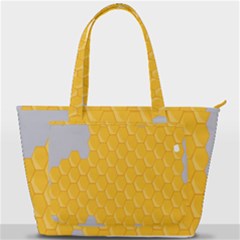 Hexagons Yellow Honeycomb Hive Bee Hive Pattern Back Pocket Shoulder Bag  by artworkshop