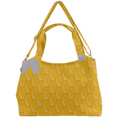 Hexagons Yellow Honeycomb Hive Bee Hive Pattern Double Compartment Shoulder Bag by artworkshop