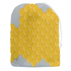 Hexagons Yellow Honeycomb Hive Bee Hive Pattern Drawstring Pouch (3xl) by artworkshop