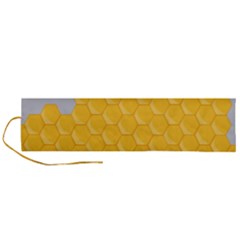 Hexagons Yellow Honeycomb Hive Bee Hive Pattern Roll Up Canvas Pencil Holder (l) by artworkshop