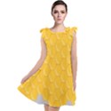 Hexagons Yellow Honeycomb Hive Bee Hive Pattern Tie Up Tunic Dress View1