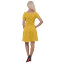 Hexagons Yellow Honeycomb Hive Bee Hive Pattern Cap Sleeve Velour Dress  View2