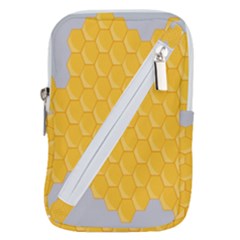 Hexagons Yellow Honeycomb Hive Bee Hive Pattern Belt Pouch Bag (large) by artworkshop