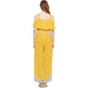 Hexagons Yellow Honeycomb Hive Bee Hive Pattern Draped Sleeveless Chiffon Jumpsuit View2