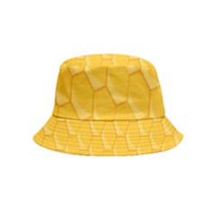 Hexagons Yellow Honeycomb Hive Bee Hive Pattern Inside Out Bucket Hat (kids) by artworkshop