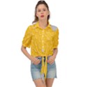 Hexagons Yellow Honeycomb Hive Bee Hive Pattern Tie Front Shirt  View1