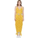 Hexagons Yellow Honeycomb Hive Bee Hive Pattern Sleeveless Tie Ankle Chiffon Jumpsuit View1