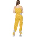 Hexagons Yellow Honeycomb Hive Bee Hive Pattern Sleeveless Tie Ankle Chiffon Jumpsuit View2