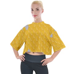 Hexagons Yellow Honeycomb Hive Bee Hive Pattern Mock Neck Tee by artworkshop