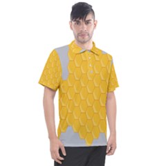 Hexagons Yellow Honeycomb Hive Bee Hive Pattern Men s Polo Tee