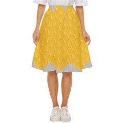 Hexagons Yellow Honeycomb Hive Bee Hive Pattern Classic Short Skirt by artworkshop