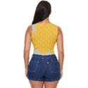 Hexagons Yellow Honeycomb Hive Bee Hive Pattern Women s Sleeveless Wrap Top View4