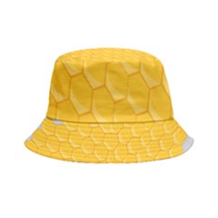 Hexagons Yellow Honeycomb Hive Bee Hive Pattern Inside Out Bucket Hat by artworkshop