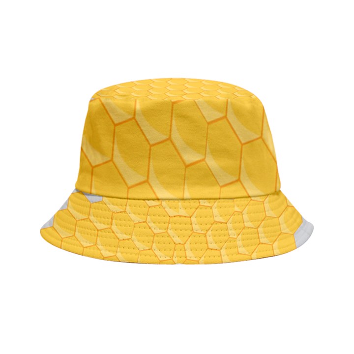 Hexagons Yellow Honeycomb Hive Bee Hive Pattern Inside Out Bucket Hat