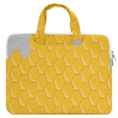 Hexagons Yellow Honeycomb Hive Bee Hive Pattern Macbook Pro13  Double Pocket Laptop Bag