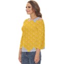 Hexagons Yellow Honeycomb Hive Bee Hive Pattern Cut Out Wide Sleeve Top View2